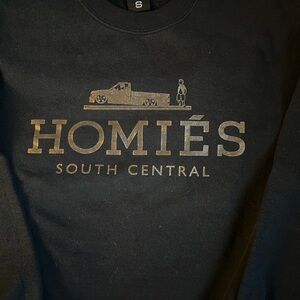 Homies South Central Black and Gold Crew Neck Sweater